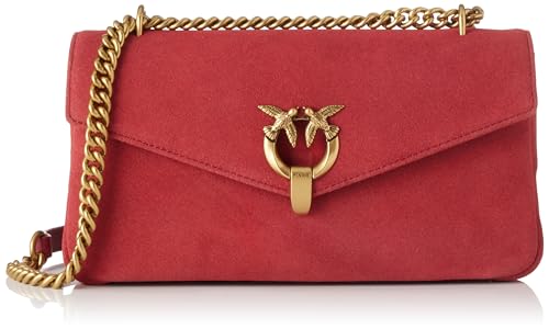 Pinko Damen Baguette Cupido Badewannen Suede, R40q_Dark red Antique Gold von Pinko