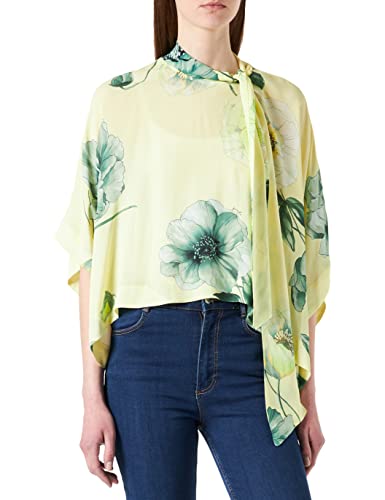 Pinko Damen Baiano Blusa Crepe De Chine St Hemd, Hs4_Mult.gelb/grün, 38 cm von Pinko