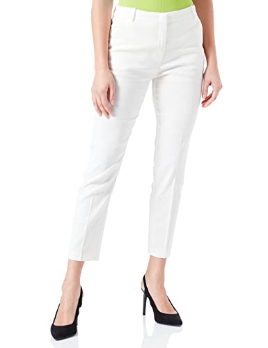 Pinko Damen Bello Pantalone LINO Stretch Hose, Z15_Bianco Nembo, 42 von Pinko