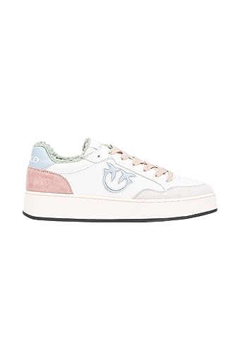 Pinko Damen Bondy 2.0 Sneaker aus Leder Vitell Gymnastikschuh, K7j Off White Beige Mint, 36 EU von Pinko