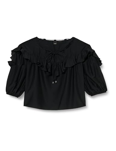 Pinko Damen Bones Voile Seide Baumwolle Bluse, Z99_Schwarz Limousine, X-Large Pinko Damen Bones Voile Seide Baumwolle Bluse, Z99_Schwarz Limousine, X-Large von Pinko