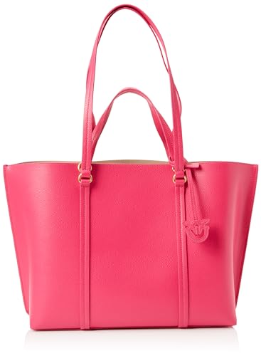 Pinko Damen Carrie Shopper Big Pottaled Leder Tasche, N17q_pink Antique Gold von Pinko