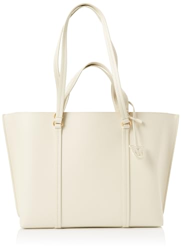 Pinko Damen Carrie Shopper Big Pottaled Leder Tasche, Z14q_Seide-Antik-Gold von Pinko