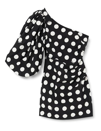 Pinko Damen Cedro Abito Faille ST. POIS Lässiges Abendkleid, ZZ2_Nero/Bianco, von Pinko