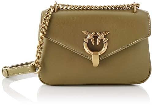 Pinko Damen Cupido Messenger Mini Vitello, V62Q_Verde ABETE-Antique Gold von Pinko