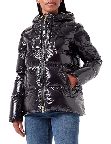 Pinko Damen Eleodoro Caban Crystal Nylon C Daunenjacke, Z99_Nero Limousine, 32 von Pinko