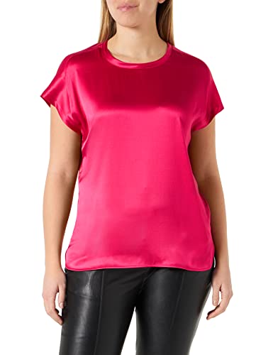 Pinko Damen Farida Blusa Satin Stretch Kurzarm Shirt, P46_ROSA Rosso, 44 von Pinko