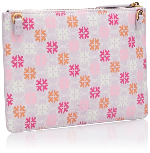 Pinko Damen Flat Classic D PVC Logo-Aufdruck Tasche, wn2q_lila/Fuchsia/weiß-Antique go Pinko Damen Flat Classic D PVC Logo-Aufdruck Tasche, wn2q_lila/Fuchsia/weiß-Antique go von Pinko