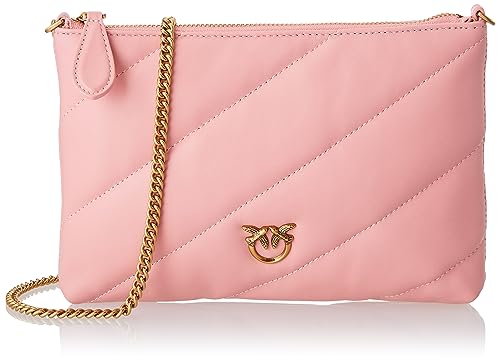 Pinko Damen Flat Pouch Sheep Nappa FLACHTASCHE SCHAFNAPPA, P66Q_ROSA ROSSORE-Antique Gold von Pinko