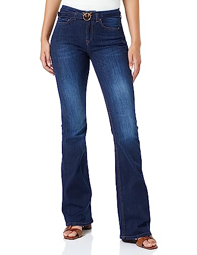 Pinko Damen Flora Flare Denim Power STRETC Jeans, PJB_LAVAGGIO Scuro, von Pinko