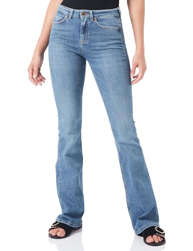 Pinko Damen Flora NO Belt Flare Denim Blue Jeans, PJD_LAVAGGIO Medio, von Pinko