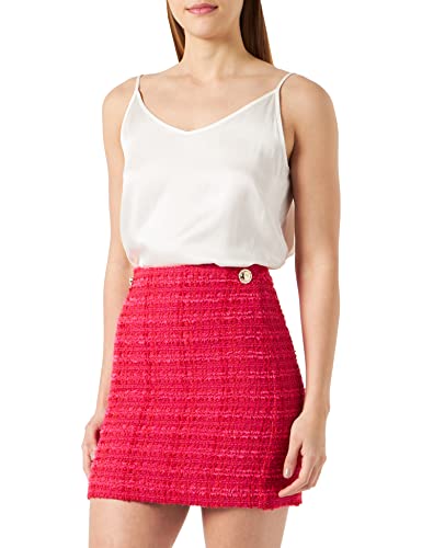 Pinko Damen GELIDO Gonna Tweed Fantasia Rock, YNR_Mult.Fuxia/Rosso, 40 von Pinko