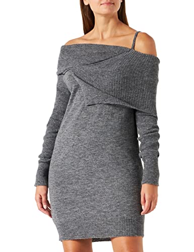 Pinko Damen Geripptes schimmerndem Alpaka Lässiges Kleid, I67_Charcoal Grey, X-Small von Pinko