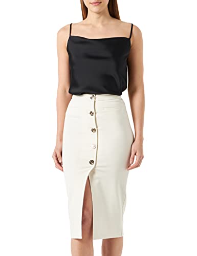 Pinko Damen Gigante Gonna Punto STOFFA SCU Rock, N96_FUMO Bianco, 52 von Pinko