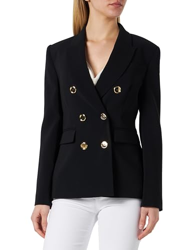 Pinko Damen Granat Crêpe Stretch Jacke mit Metallknopf Blazer, Z99_Schwarz Limousine, 44 Pinko Damen Granat Crêpe Stretch Jacke mit Metallknopf Blazer, Z99_Schwarz Limousine, 44 von Pinko