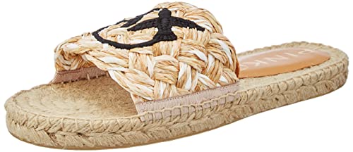 Pinko Damen Greta Ciabatta Rafia E Corda Schiebe-Sandalen, Gh6 Ecru Weiß, 35 EU von Pinko