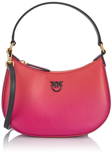 Pinko Damen Half Moon Mini-Leder Farbverlauf Tasche, ya4l_Mult.Fuchsia, orange-schwarz von Pinko