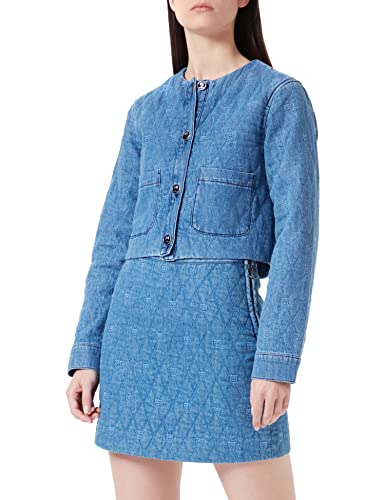 Pinko Damen Ispirata Giacca Pj711 Denim Tr Coat, G14_Blau-Porzellan DELF, 46 Kurz von Pinko