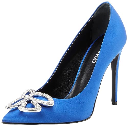 Pinko Damen Koraline Dekolleté Satin Pumps, F99 Blau Clematide, 35 EU von Pinko