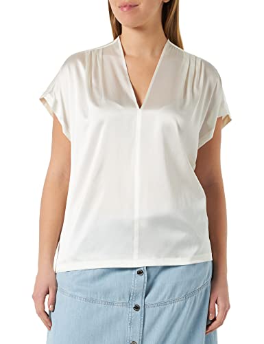 Pinko Damen Kurze Bluse Satin Stretch T-Shirt, Z05_weiß-schneeweiß, 30 von Pinko