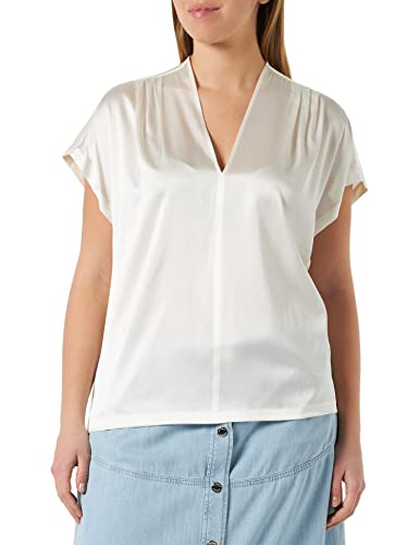 Pinko Damen Kurze Bluse Satin Stretch T-Shirt, Z05_weiß-schneeweiß, 38 von Pinko
