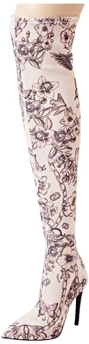 Pinko Damen Laurence Retina-Print Overknee-Stiefel, Nz8 Nudo Schwarz, 40 EU von Pinko