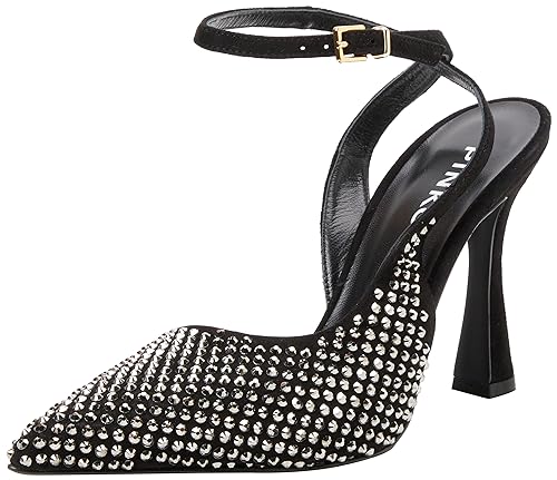 Pinko Damen Lisette Slingback Wildleder Strass Pumps, Z99 Schwarz Limousine, 38 EU von Pinko