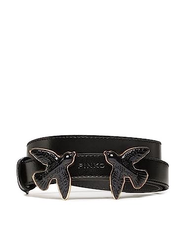 Pinko Damen Love Berry Evolution H2 Belt V Gürtel, Z99b_Black Limousine_Black Block Color, S von Pinko