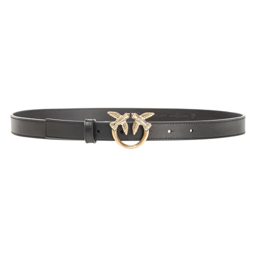 Pinko Damen Love Berry H2 Belt Kalbsleder Set Gürtel, Z99q_schwarz-Antique Gold, L von Pinko