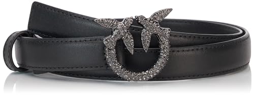 Pinko Damen Love Berry H2 Belt VIT.Seide Schnalle Gürtel, Z99b_Schwarz Limousine Block Color, M von Pinko