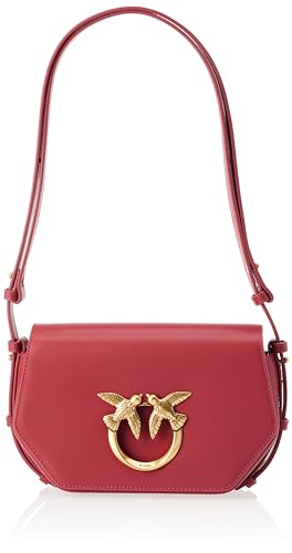 Pinko Damen Love Click Exagon Mini Kalbsleder, R40q_Dark red Antique Gold von Pinko