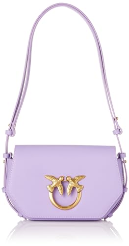 Pinko Damen Love Click Exagon Mini Kalbsleder, Y48q_Tulpe Violett-Antikque Gold von Pinko