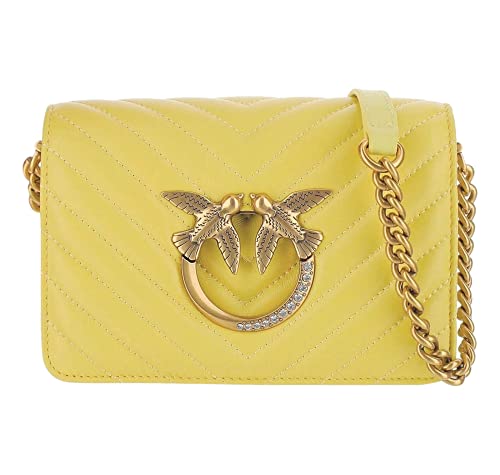 Pinko Damen Love Click Mini Sheep Nappa CH Handtasche, H45Q_Giallo ACQUOSO-Antique Gold von Pinko