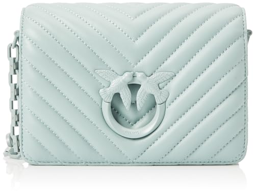 Pinko Damen Love Click Mini Sheep Nappa Chevron Color Tasche, E68b_bruma Grau-Block-Farbe von Pinko
