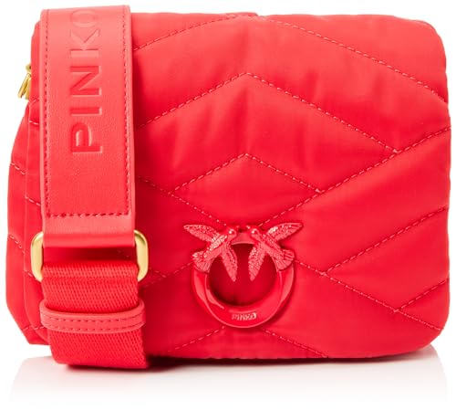 Pinko Damen Love Click Puff Baby Recycled Nylon Puzzle Quilt Tasche, R30b_rot-Block Color von Pinko