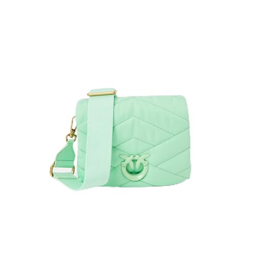 Pinko Damen Love Click Puff Baby Recycled Nylon Puzzle Quilt Tasche, T36b_grün Absinthe Block Color von Pinko