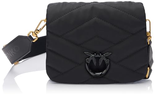 Pinko Damen Love Click Puff Baby Recycled Nylon Puzzle Quilt Tasche, Z99b_schwarz Limousine Block Color von Pinko
