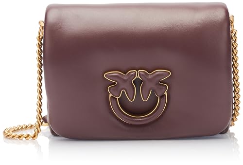 Pinko Damen Love Click Puff Baby Sheep Nappa Leder Buckle Tasche, M03b_Bordeaux-trümpfe-Block C von Pinko