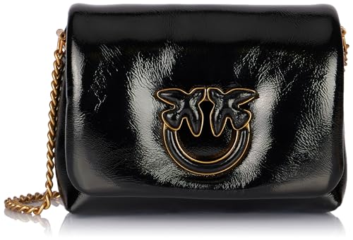 Pinko Damen Love Click Puff Baby Soft Naplack Tasche, Z99b_Schwarz Limousine Block Color von Pinko