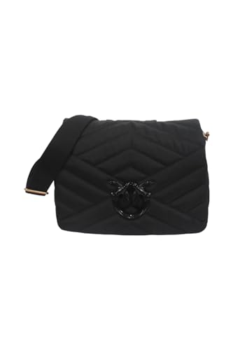 Pinko Damen Love Click Sitzsack Classic Recycled Nylon Puzzle Bettdecke Tasche, Z99b_black Limusine Block Farbe von Pinko