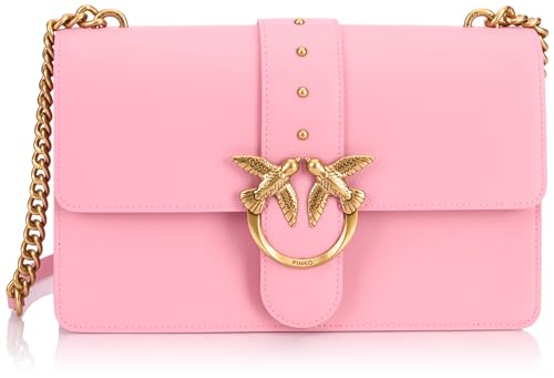 Pinko Damen Love One Classic Cl Kalb Seide Tasche, P31q_Rosa-Marino-Antik Gold von Pinko