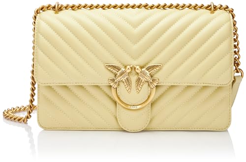 Pinko Damen Love One Classic Dc Sheep Nappa Chevron Tasche, S14q_Heu-Antik-Gold von Pinko