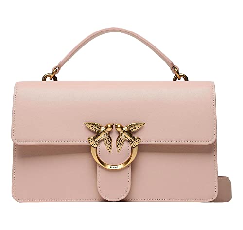 Pinko Damen Love One Classic Light Vitello Seta Tasche, O81q_puderantique Gold von Pinko