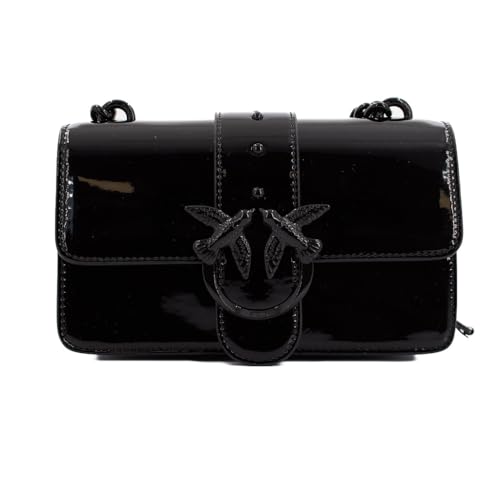 Pinko Damen Love One Mini Cl Kalb Spiegel Tasche, Z99b_Black Limousine Block Color von Pinko