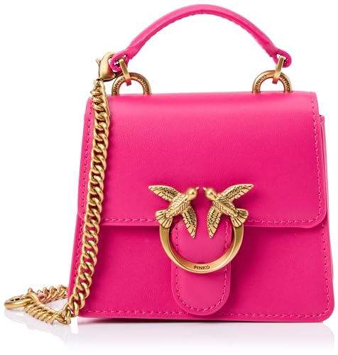 Pinko Damen Love One Top Handle Micro Light Vitello Seta Tasche, N17q_pink Antique Gold von Pinko