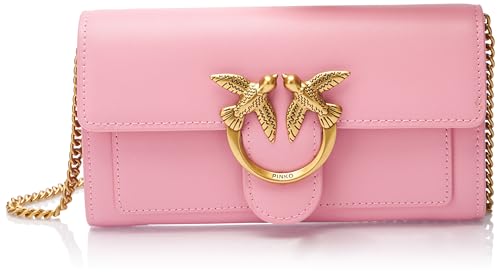 Pinko Damen Love One Wallet C Kalbsseide Tasche, P31q_Marine-Antik-Gold von Pinko