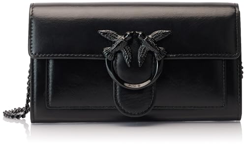 Pinko Damen Love One Wallet C Naplack Tasche, Z99b_Black Limousine Block Color von Pinko