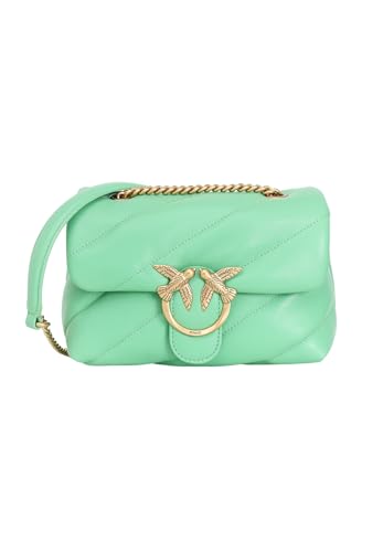 Pinko Damen Love Puff Mini Cl Sheep Nappa Tasche, T36q_Mint-Antique Gold von Pinko