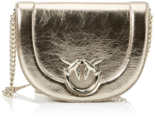 Pinko Damen Love Round Click Classic Nappa Crinckle Laminat Tasche, Zzfb_silbr-Block Color von Pinko