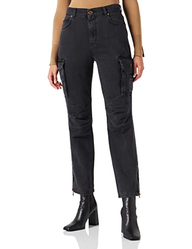 Pinko Damen MUGGITO Cargo PJ835 Denim BLAC Jeans, I90_Dark Grey, 28 von Pinko